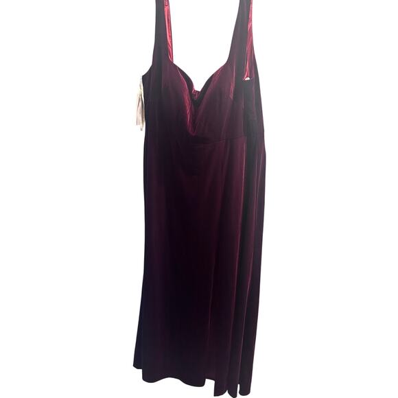 Jenny Yoo Burgundy Velvet Size 24 Ball Gown BHLDN Retail $200 - Picture 14 of 15